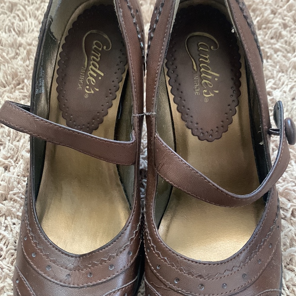 Candie's Brown Mary Jane Heels - Picture 9 of 12